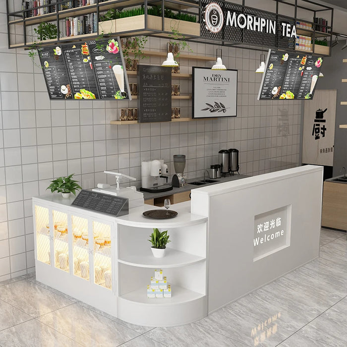 Nordic iron cash register arc simple modern small milk tea shop beauty shop bar table cake shop clothing shop reception desk