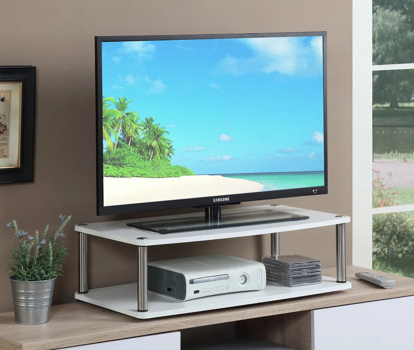 Convenience Concepts Designs2Go XL Two-Tier Swivel Riser, White tv cabinet living room furniture  modern tv stand