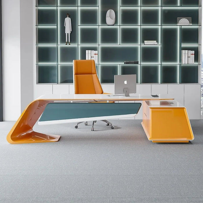Executive Storage Office Desks Shelf Boss Conference Desktops Solid Wood Modern Reception Computer Escritorio Office Furniture