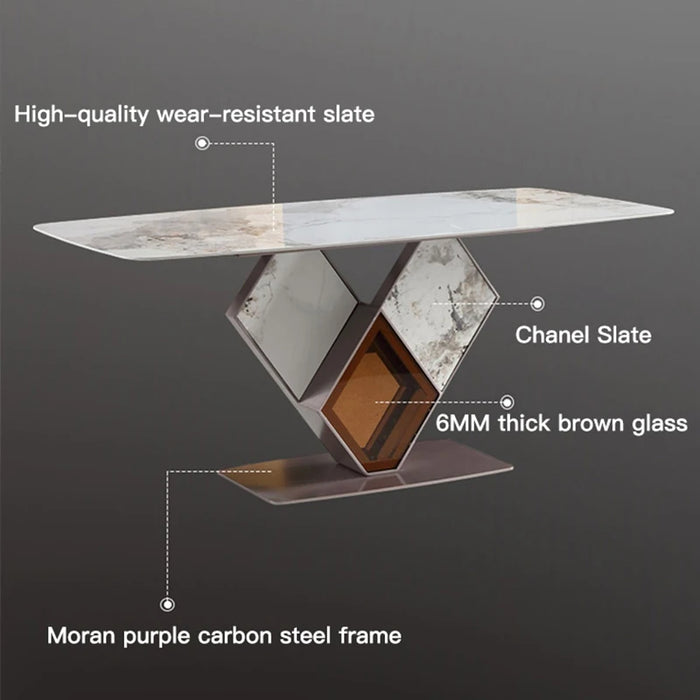 Dining Table Rectangular Kitchen Chair Combination Minimalist Brown Glass Kitchen Hotel Mesa De Jantar Restaurant Furniture