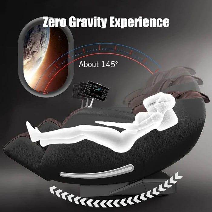 Real Relax Massage Chair, Full Body Zero Gravity SL-Track Shiatsu Massage Recliner Chair with Heat Body Scan Bluetooth Foot Roll
