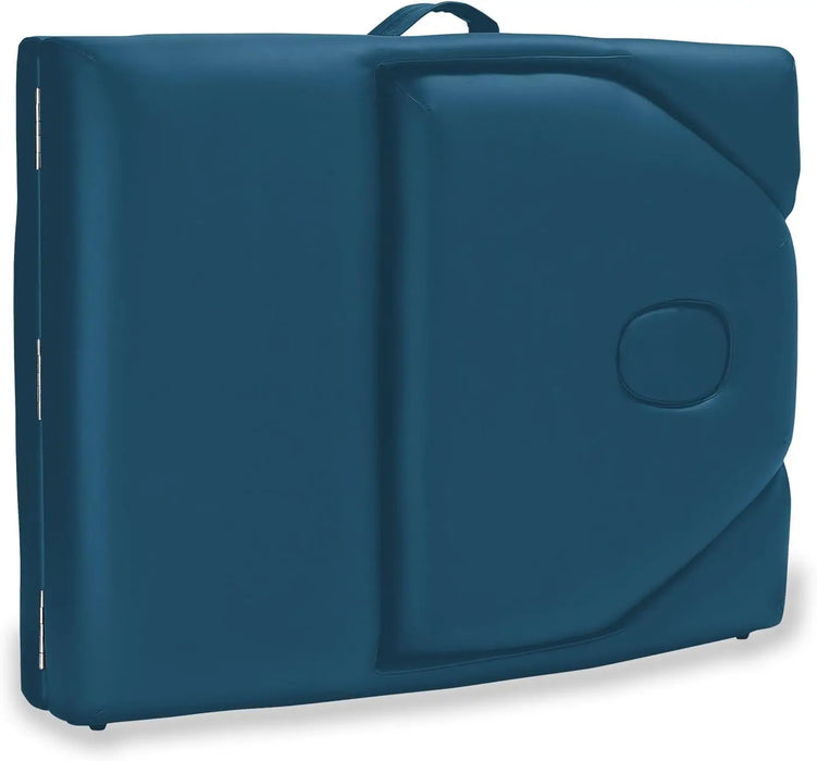 Saloniture Professional Portable Massage Table with Backrest - Blue