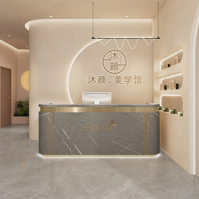 Shop Modern Reception Desk Beauty Spa Salon Standing Barbershop Luxury Reception Desk Bar Counter Schreibtisch Bar Furniture