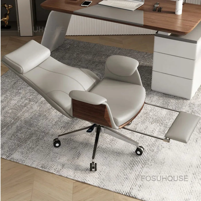 Leather Office Chairs Business Computer Chair High Back Study Boss Chair Lifting Swivel Armchair Gaming Chair Bedroom Furniture