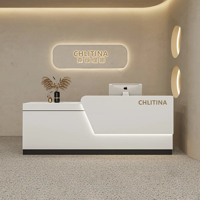 Cashier Church Reception Desks European Computer Checkout Reception Desks Futuristic Recepcion Mostrador Salon Furnitures
