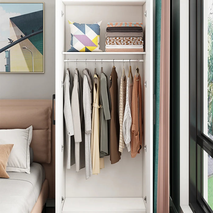 Simple Wooden Wardrobes Apartment Organizer Bedroom Free Shipping Clothes Cabinets White Modern Armario De Ropa Home Furniture