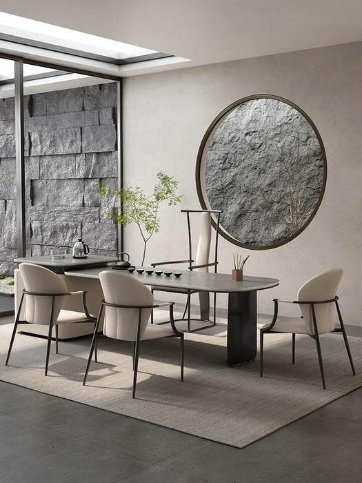 Modern luxury tea table design sense rock plate high-grade atmosphere desk tea table