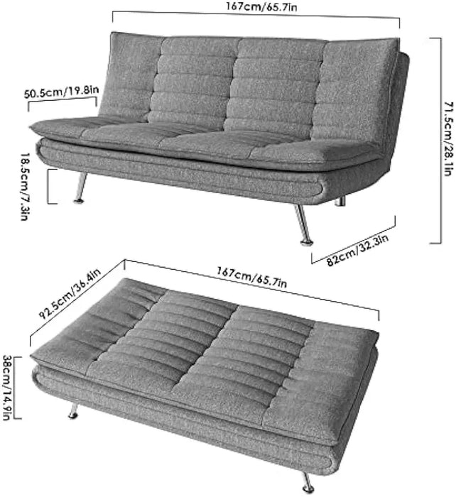 Modern Convertible Futon Sofa Bed , Folding Couch Bedfor Studio Apartment Office  Sofa Cama Living Room Furniture