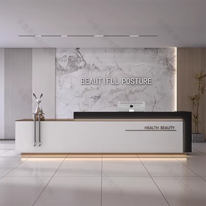 Podium Lighting Reception Desk Front Cash Luxury Simple Checkout Spa Service Desk Advisory Comptoir De Caisse Modern Furniture