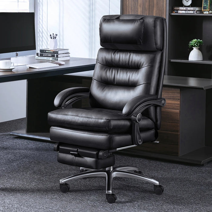 Leather Boss Office Chair Computer Home Recliner Chair Luxury Business Large Chair Comfortable Cadeira Office Furniture WKOC