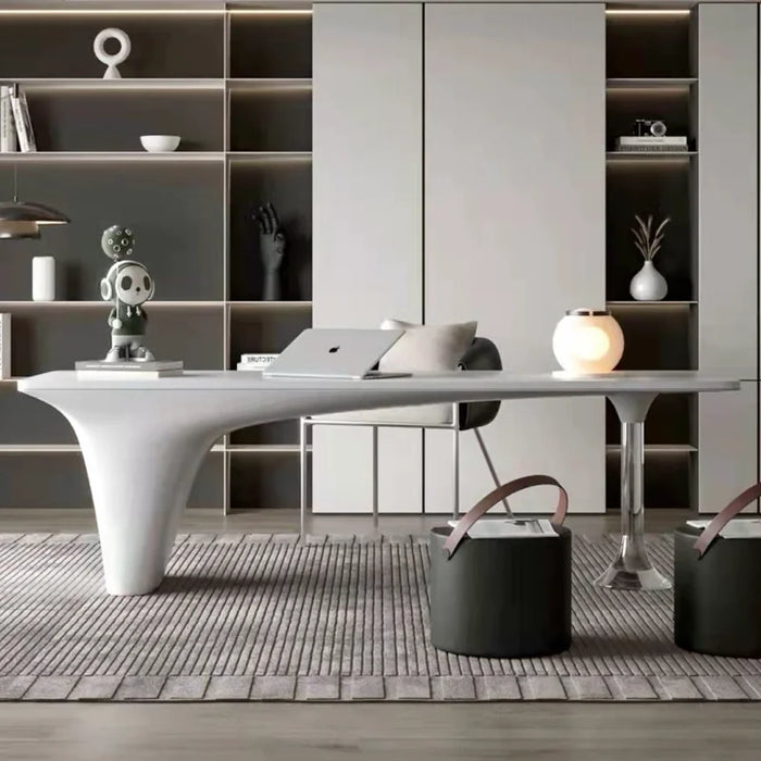 Executive European Office Desk Standing Storage White Monitor Computer Desks Drawers Mid Century Mesa De Escritorio Furniture