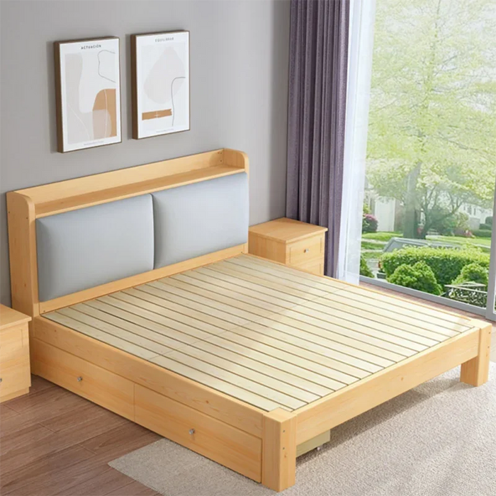 Modern Luxury Loft Bed Children Single Kawaii Wood King Size Bed Frame Nordic Cheap Adults Cama Plegable Furnitures For Bedroom