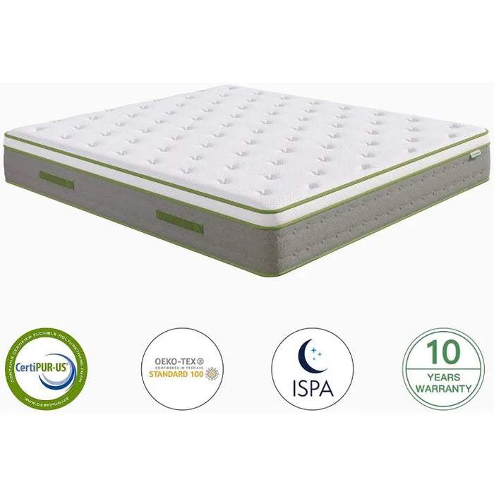 Novilla Queen Size Mattress, 10 Inch Hybrid Pillow Top Queen Mattress in a Box with Gel Memory Foam & Individually