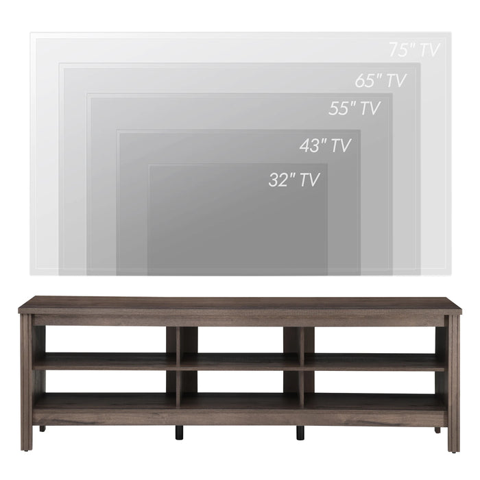 BOUSSAC Brown TV Stand for 75 inch TV Entertainment Center, Wood TV Console Table with Storage for Living Room, 70''