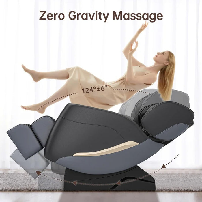 2024 Massage Chair, Full Body Zero Gravity Massage Chair with Foot Rollers, 8 Fixed Massage Roller, Heater, Bluetooth Speaker, B