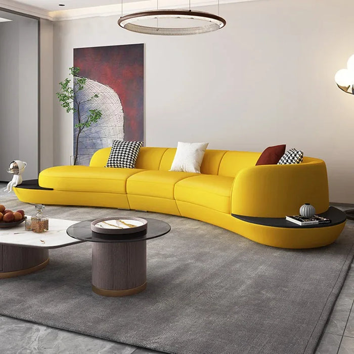 Foshan Fabrik Italienische Designer Stil Linsen Sofa Wohnzimmer Kleine Wohnung Komplette Set von Möbel Ecke Gebogene Sofa