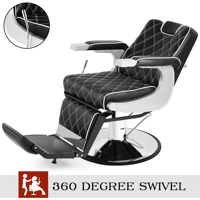 Artist hand Heavy Duty Vintage Barber Chair All Purpose Hydraulic Recline Salon Beauty Spa Styling Equipment Black