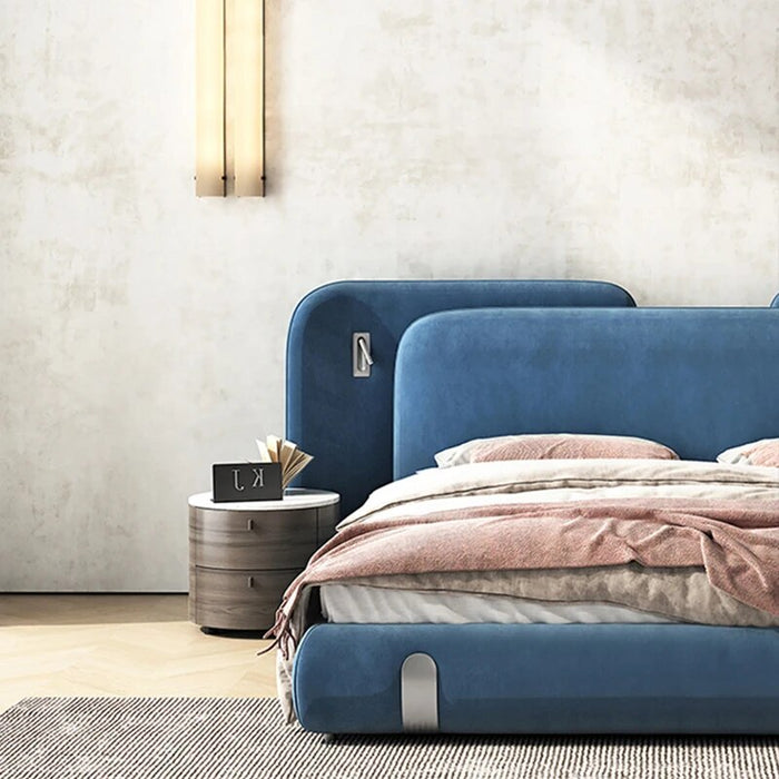 Modern Luxury Up-Holstered Beds Bedroom Furniture Italian Tufted Headboards Pine Wood King Size Bed Frame Queen cama de casal