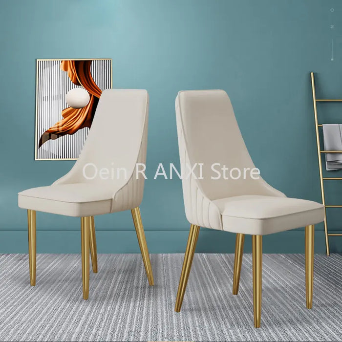 Dresser Kitchen Bedroom Dining Chairs Nordic PU Leather Gold Ergonomic Dining Chairs Modern Luxury cadeira Home Furniture WK