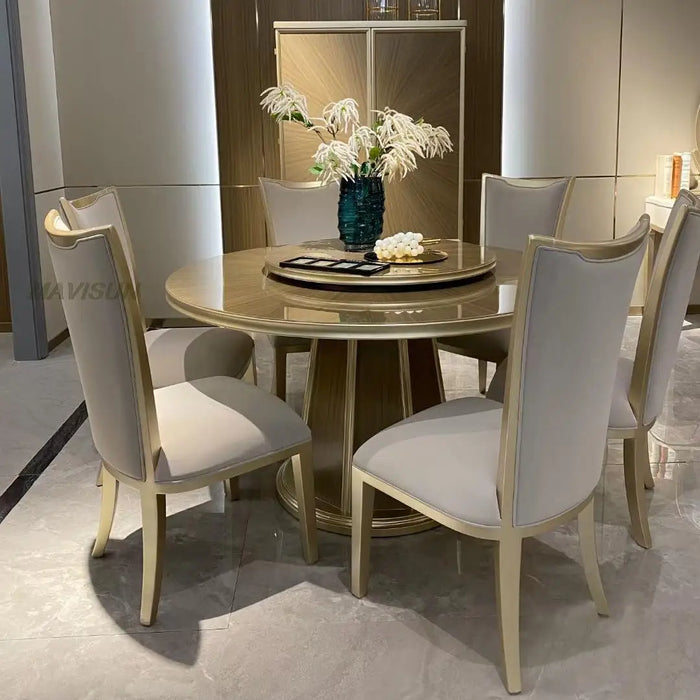 European Style Light Luxury Solid Wood Small Apartment Dining Table And Chair Combination Modern Family Restaurant Furniture