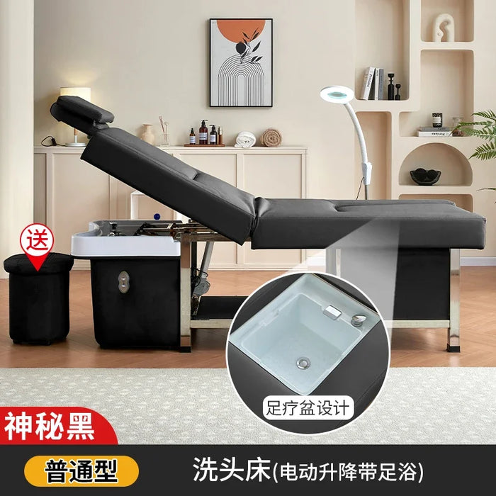Smart Fumigation Shampo Chair Treatment Foot Shower Water Circulation Shampoo Bed Portable Shampoo Salon Furniture MQ50SC