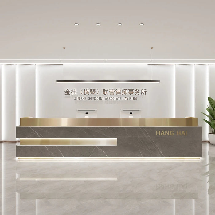 Check Out Reception Desk Counte Supermarket Barbershop Stainless Steel Reception Desk Modern Recepcion Mostrador Bar Furniture