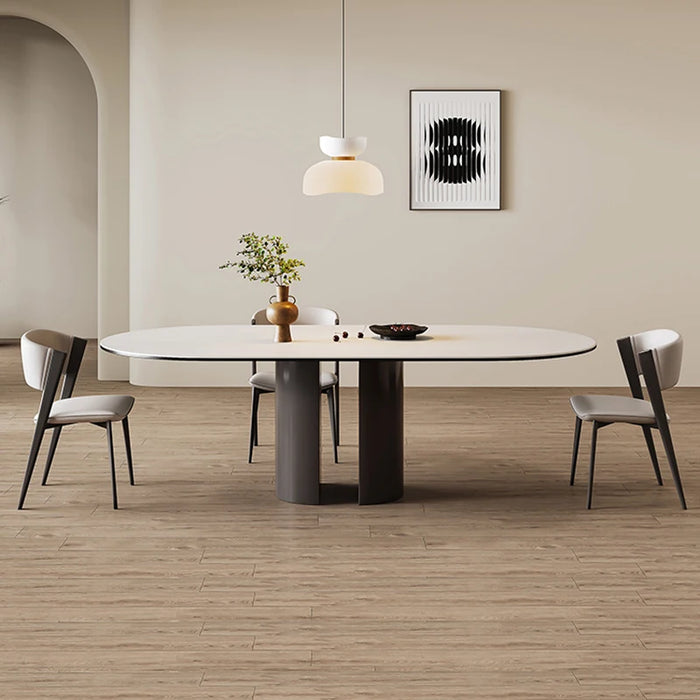 Oval Small Apartmen Dining Table White Restaurant Modern Nordic Coffee Tables Center Entryway Mesas De Comedor Kitchen Furniture