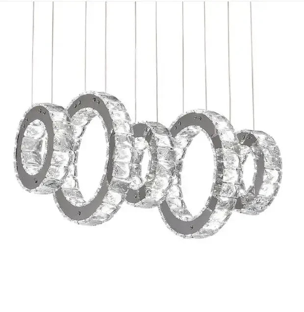 LED Modern Crystal Lighting Stainless Steel Chandelier Pendant Lamp JY9218