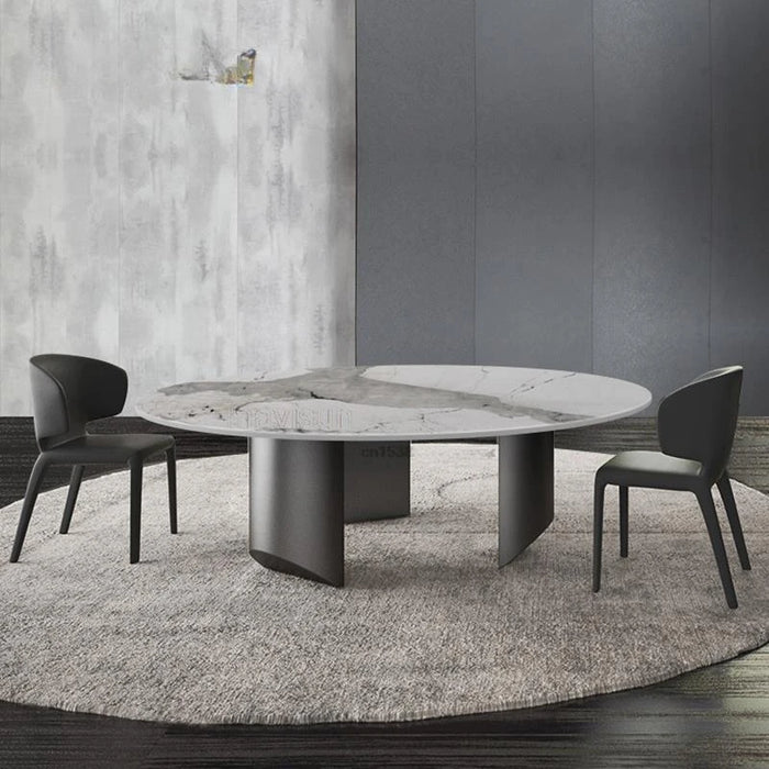 Stainless Steel Marble Kitchen Tables For Dinner Modern Long Rectangular Pandora Glossy Slate Dining Table Indoor Furniture