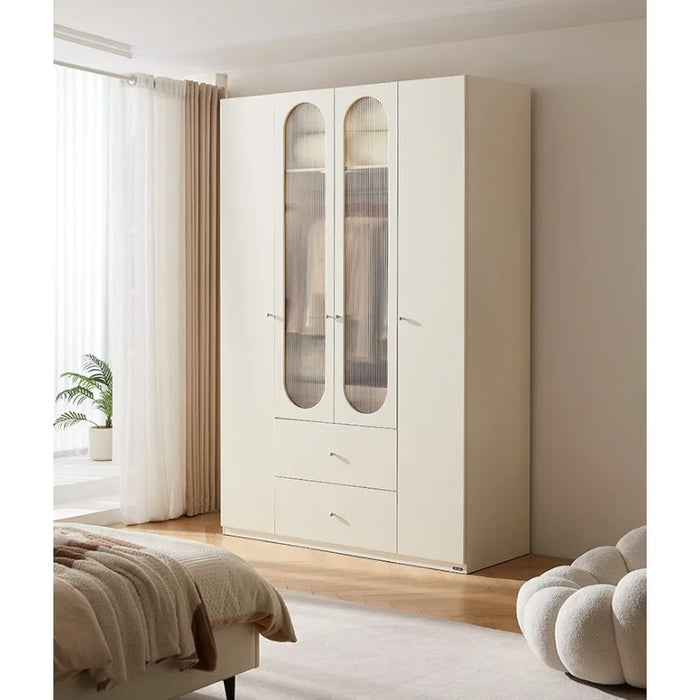 Bedroom and Household Wardrobe Glass Door Wardrobe
