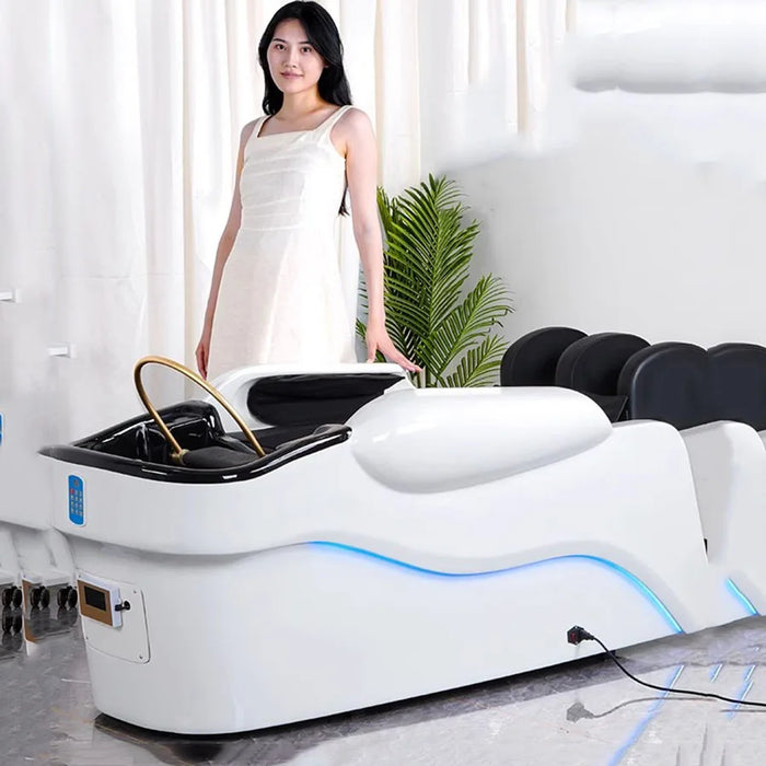 Wash Hair Salon Shampoo Chair Head Massager Reclining Stylist Luxury Shampoo Chair Basin Electronic Massage Cadeiras Furniture