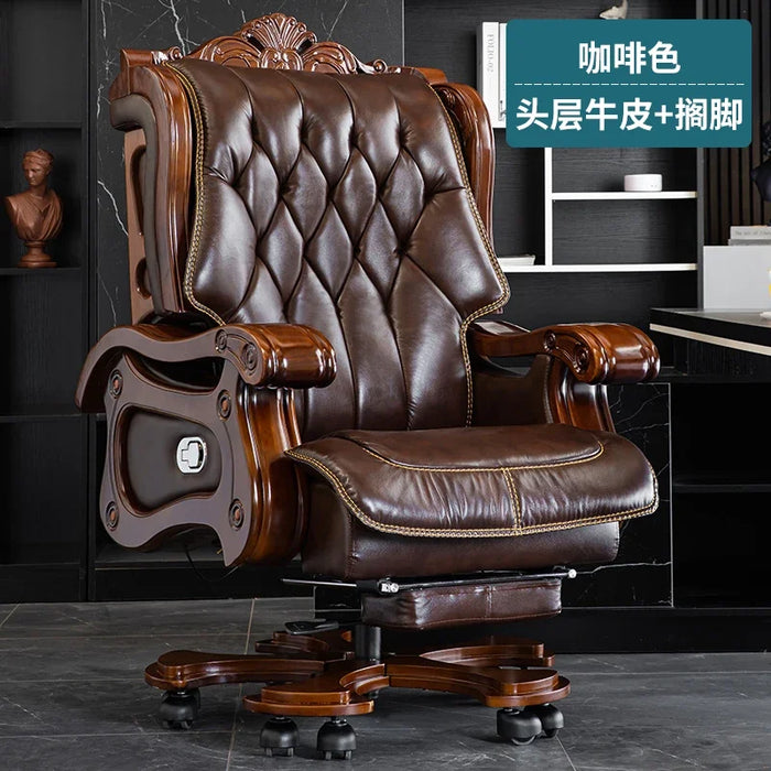 Luxury Office Chairs Commerce Solid Wood Massage Swivel Office Chairs Household Chaises Furniture