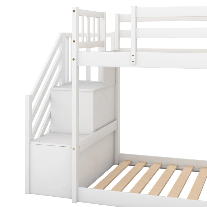VSOGA Twin In Bunk Bed - With Convertible Slides And Stairs, 92.8-42.3-50.6cm