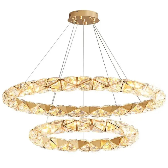 Modern LED Diamond Ceiling Chandeliers K9 Pendent Lamp Luxury Ring Living Dining Room Home Decor Hanging Light Luster Fixtures