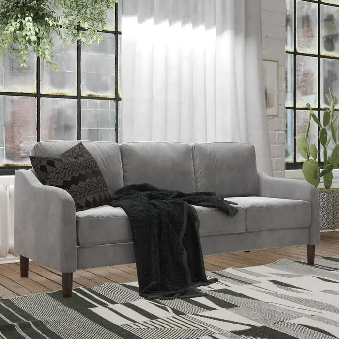 Marbella 3-Seater Sofa & Couch, Living Room , Gray Velvet