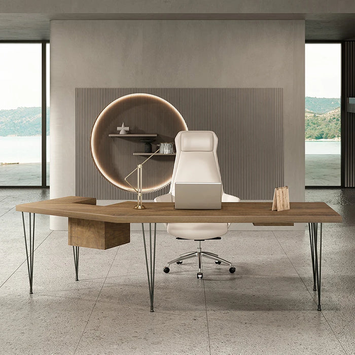 Fashion Computer Office Desk Learning Metal Frame Legs Executive Bedroom Wooden Desk Tables Set Muebles De Oficina Furniture