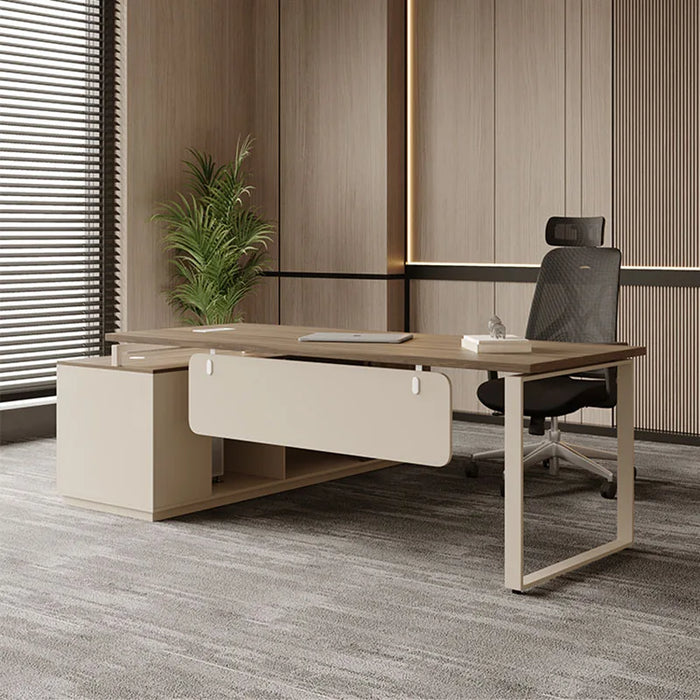 European L Shaped Office Desk Bookshelf Corner Conference Floor Computer Desks Luxury Mid Century Mesa De Escritorio Furniture