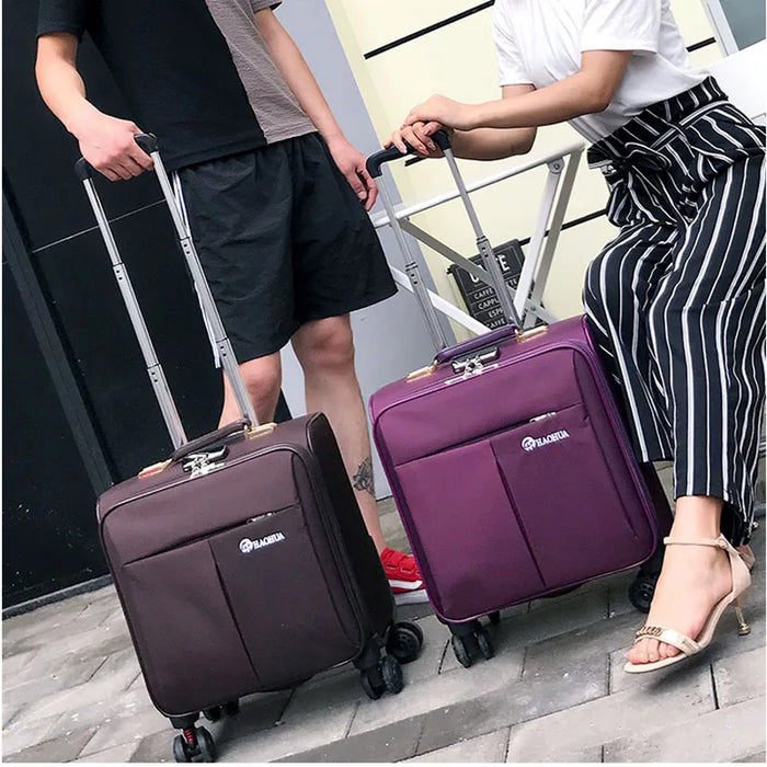 18 Inch Fabric Travel Expandable Luggage Bag Laptop Trolley Mini Suitcase On Wheels TSA Lock Check-in Case Valise Free Shipping