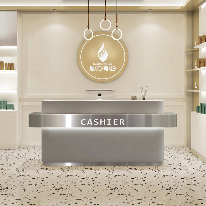Cashiers Reception Desk Front Siting Bar Gaming Service Desk Study Table Office Vanity Scrivania Per Cameretta Furniture