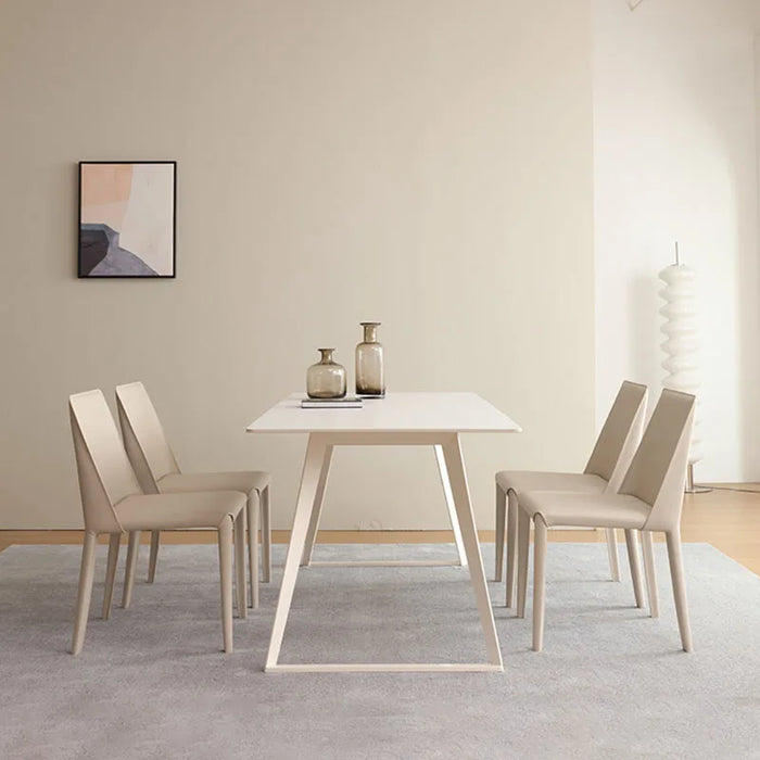 Metal Nordic Dining Chair Minimalist White Luxury Modern Dining Chairs Leather Occasional Sillas Para Comedor Kitchen Furniture