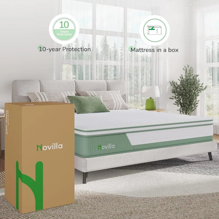 Mattress King, 12 Inch 5-Zone Hybrid Mattress with Gel Memory Foam for Pressure Relief & Cool Sleep, Midume Firm King Bed