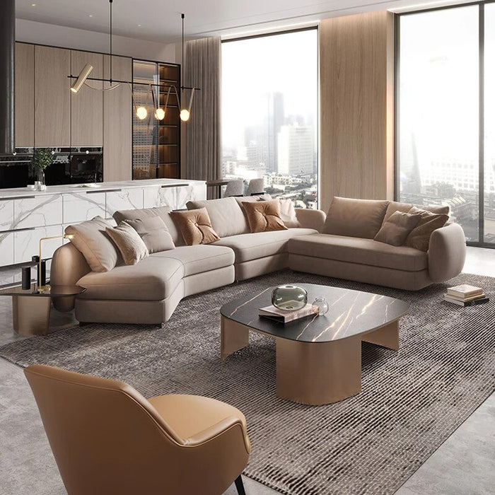 The latest design  modern sofa set furniture living room luxury science and technology fabric segmented sofa