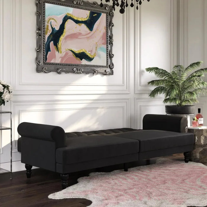 Novogratz Cassidy Upholstered Futon, Blush Velvet