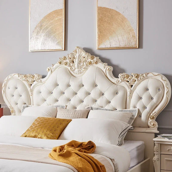 Queen Nordic Luxury Bed Under Storage King Modern Bedroom Bed Wood Genuine Leather Letto Matrimoniale Multifunzione Furniture