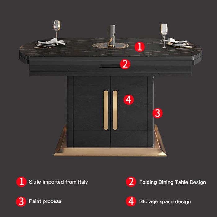 Marble Black White Plate Long Dinner Table Small Living Room Set 6 Chairs Loft Dining Room Sets Inside Table Pliante Furniture