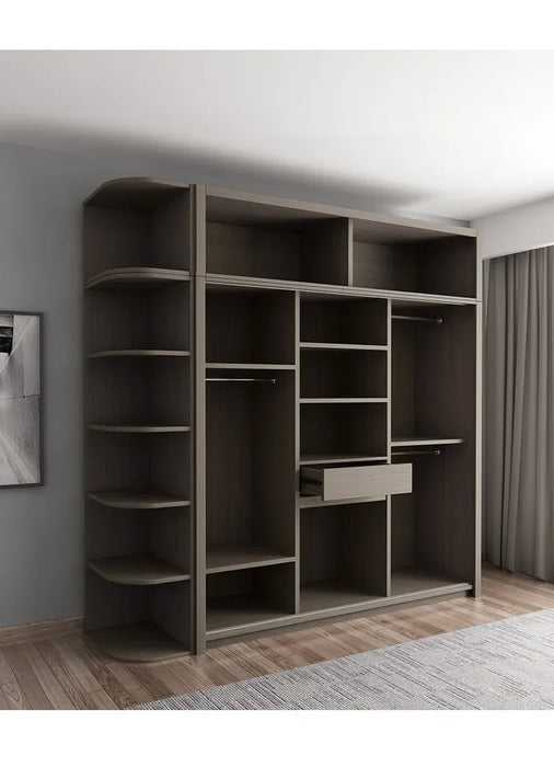 Modern  wardrobe wood melamine closet room furniture sliding wardrobe