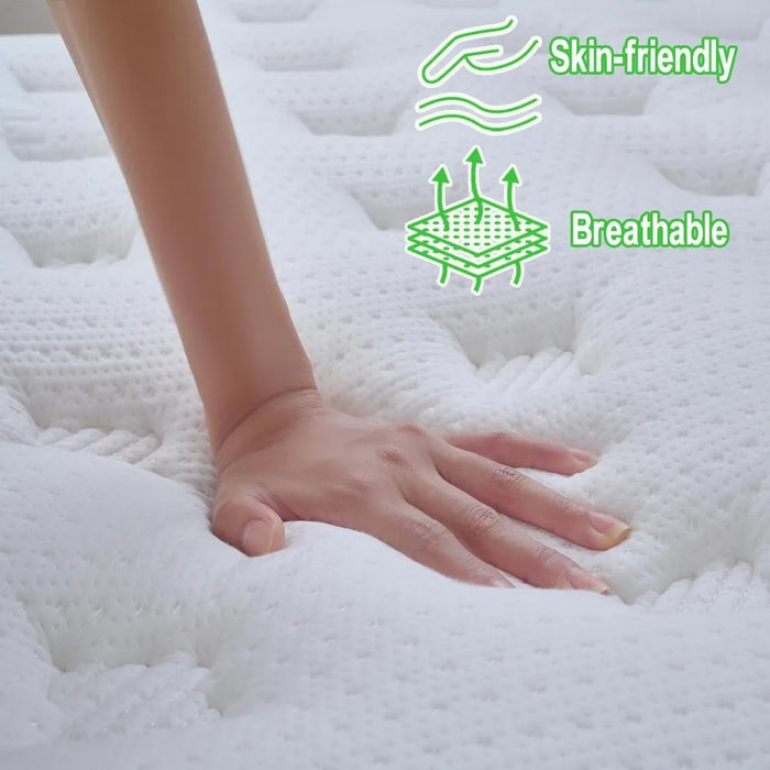12" Queen Size Memory Foam Hybrid Mattress Box, Sports Isolated Individual Twist Coil Mattress for Back Pain Relief