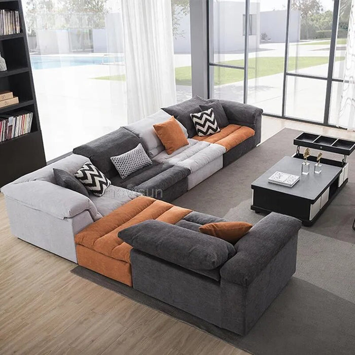Sectional Sofa Set For Living Room With Lounge Right Chaise Northern European Love-Seat Couch In High Quality Home Furniture