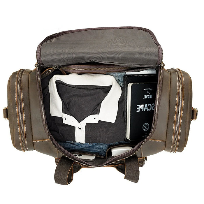 Travel Bag Trendy Cowhide with First Layer Cowhide Portable Multi-functional Large-capacity One-shoulder Luggage Bag Men