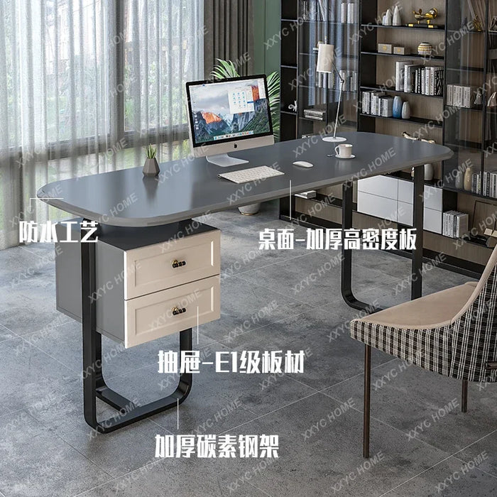 Boss Single Office Desk Luxury Modern Italian Write Executive Office Desk Home Table Escritorio Ordenador Work Furniture QF50OD